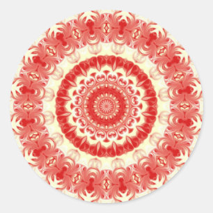 Strawberries & Cream Kaleidoscope Classic Round Sticker
