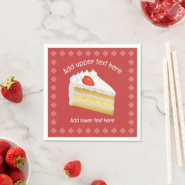 Strawberries & Cream Layer Cake - own event / name Napkin (Insitu)