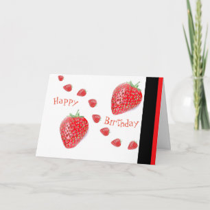 Strawberries Custom Birthday Greeting Card