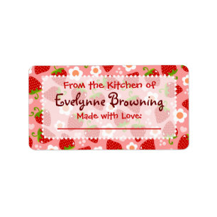 Strawberries Custom Canning / Jar Labels
