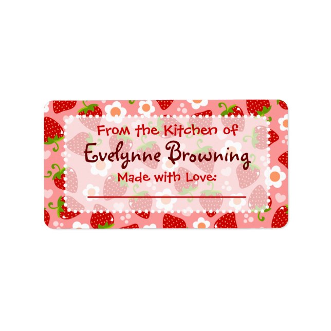 Strawberries Custom Canning / Jar Labels (Front)