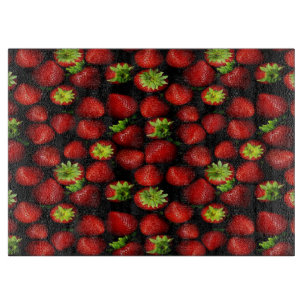 Strawberries/Decorative Glass Cutting Board