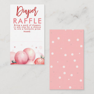 Strawberries Diaper Raffle Baby Shower Tickets Enclosure Card