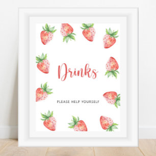 Strawberries - Drinks help yourself  Poster