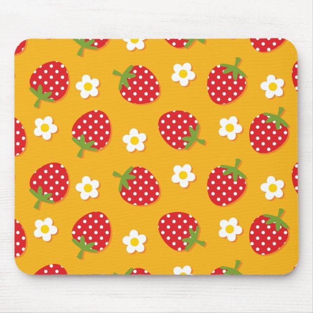 Strawberries & Flowers Mouse Pad (Front)