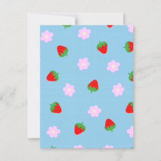 Strawberries & Flowers Postcard