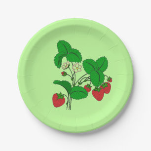Strawberries for Breakfast Paper Plate