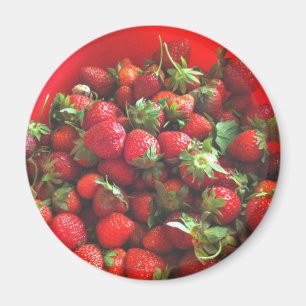 Strawberries fresh picked red berries magnet