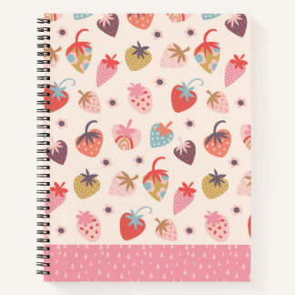 Strawberries fun Spiral Notebook