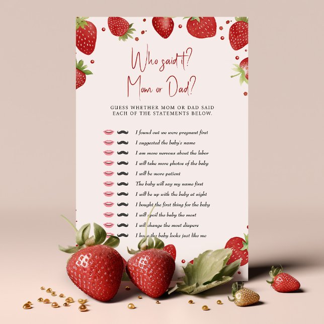 Strawberries Game Who Said It? Mum or Dad? (Creator Uploaded)