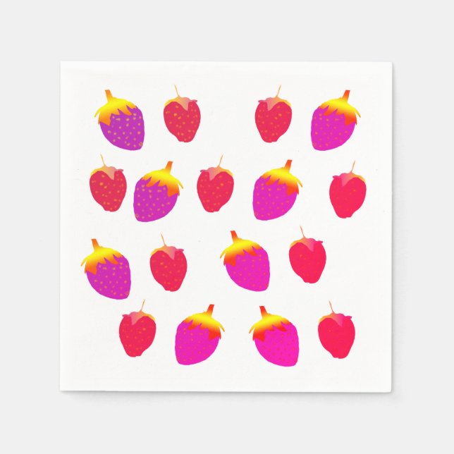 Strawberries , Garden Party Cocktail Napkin (Front)