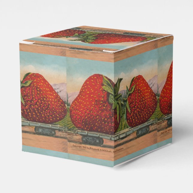 Strawberries Giant Antique Fruit Fun Favour Box (Front Side)