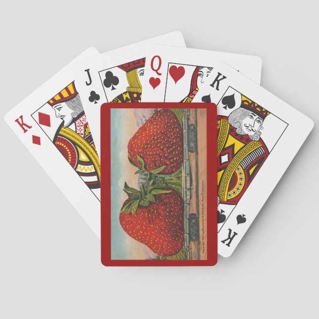 Strawberries Giant Antique Fruit Fun Playing Cards (Back)
