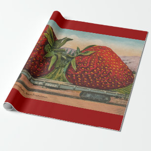 Strawberries Giant Antique Fruit Fun Wrapping Paper