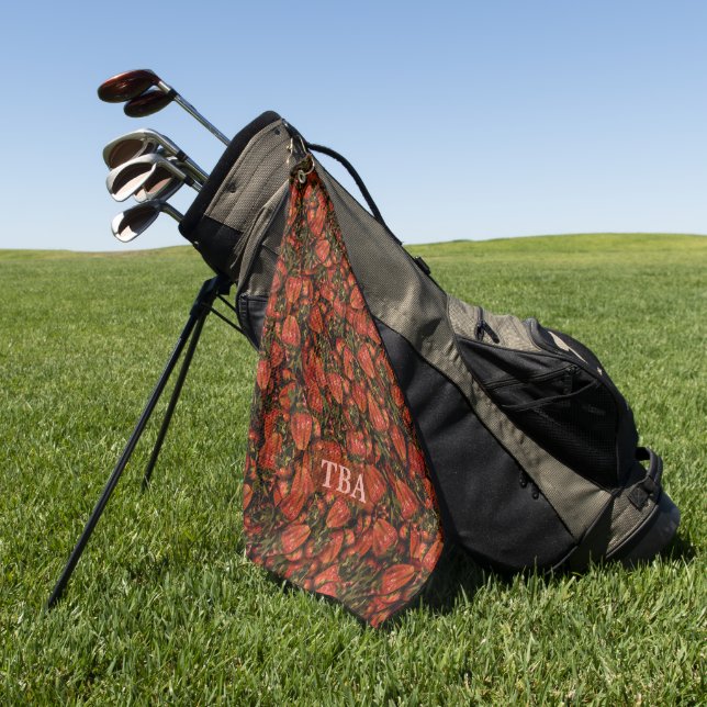 Strawberries Golf Towels (Green)