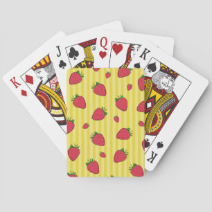 Strawberries Illustration Playing Cards