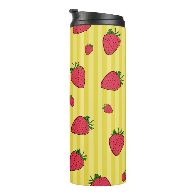 Strawberries Illustration Thermal Tumbler (Rotated Right)