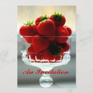 Strawberries in a Bowl Invitation