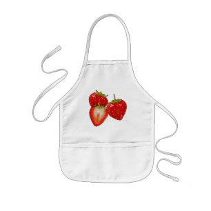 strawberries kids apron