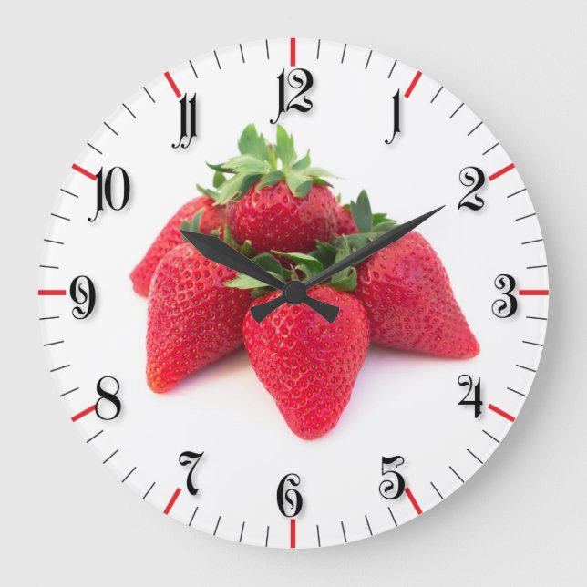 Strawberries Large Clock (Front)