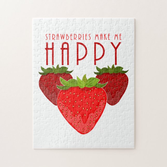 Strawberries Make Me Happy Jigsaw Puzzle (Vertical)