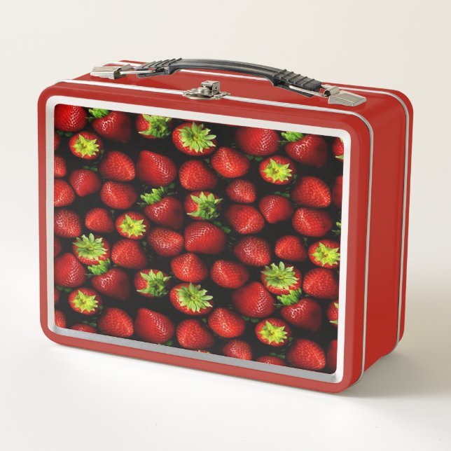 Strawberries  metal lunch box (Front)