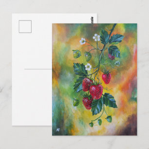 Strawberries on a Summer Vine by Alfred Fox Postcard