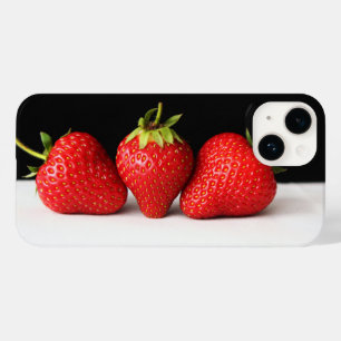 Strawberries On Black Over White ipha Case-Mate iPhone 14 Case