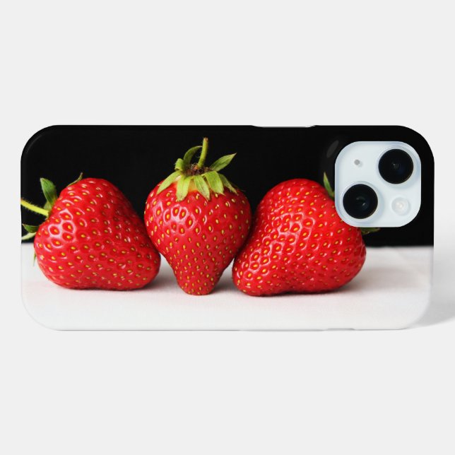 Strawberries On Black Over White iphcnm Case-Mate iPhone Case (Back (Horizontal))