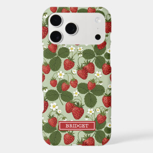Strawberries On Green Monogrammed
