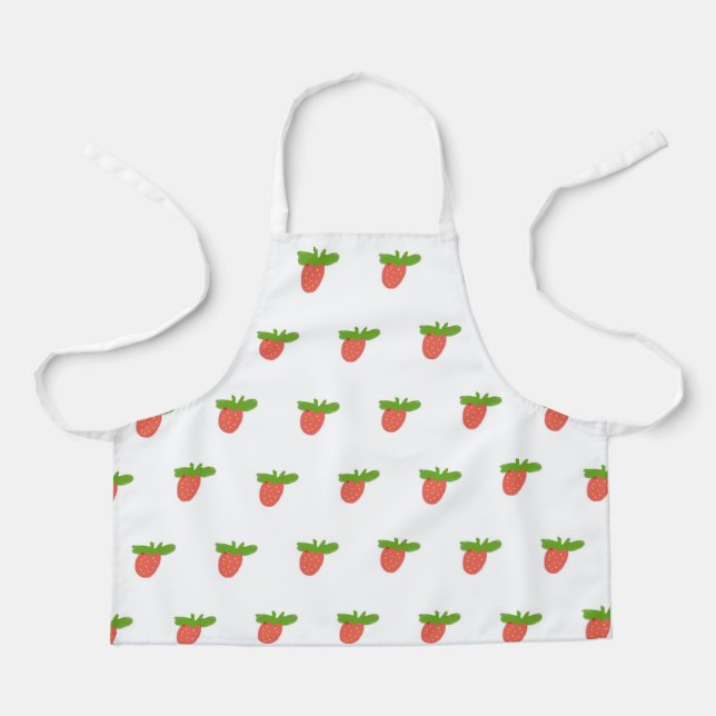 Strawberries on white apron (Front)
