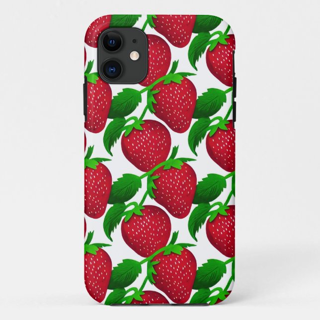 Strawberries on White Background Pattern   Case-Mate iPhone Case (Back)