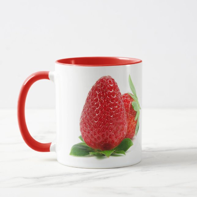 Strawberries on white mug (Left)