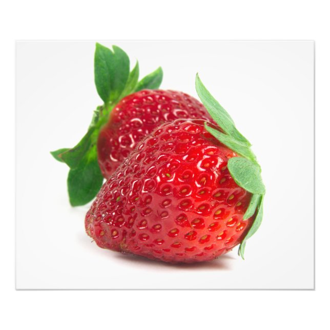 Strawberries on white photo print (Front)