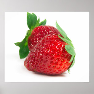 Strawberries on white poster