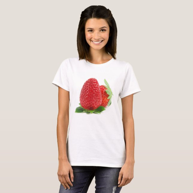 Strawberries on white T-Shirt (Front Full)