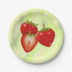 strawberries paper plate
