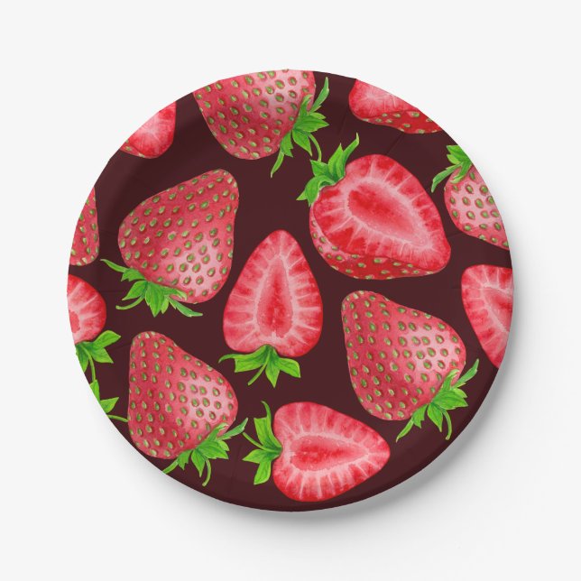 Strawberries Paper Plate (Front)
