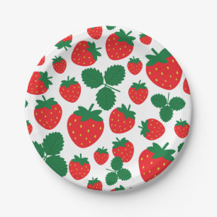 Strawberries Paper Plate