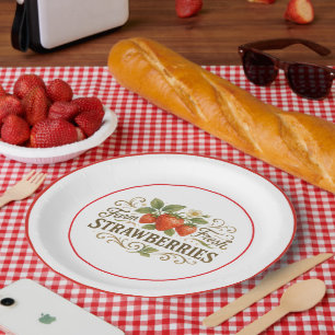 Strawberries Paper Plate