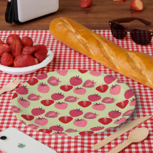 Strawberries Paper Plate