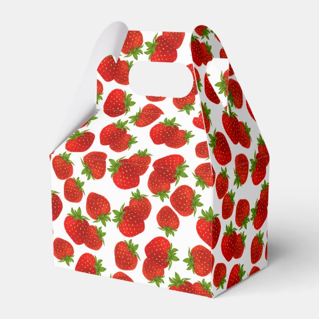 Strawberries Party Favour Box (Back Side)