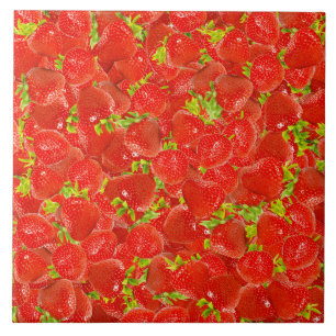 Strawberries Pattern Ceramic Tile