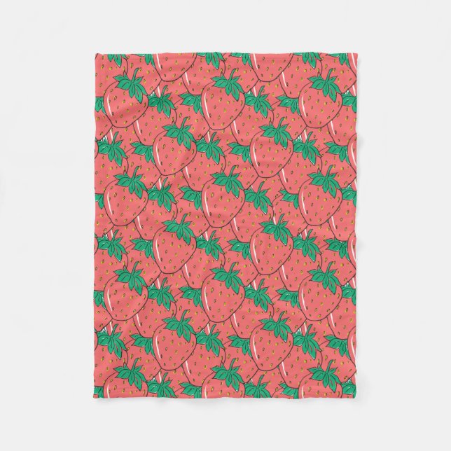 Strawberries Pattern fleece blankets (Front)