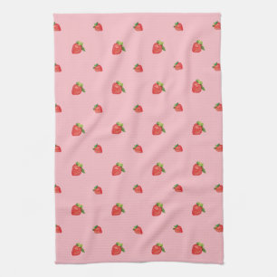 Strawberries pattern tea towel