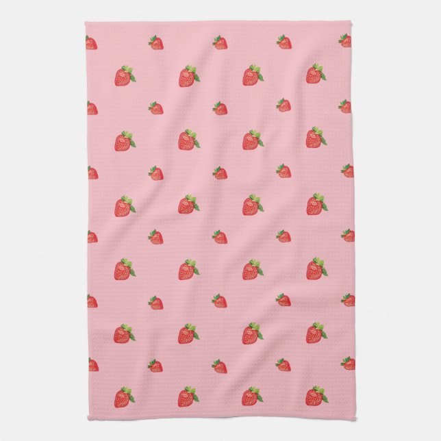 Strawberries pattern tea towel (Vertical)