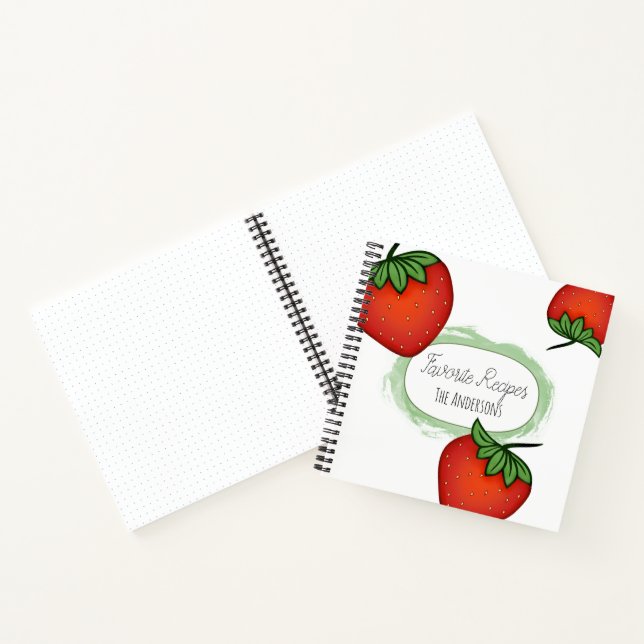 strawberries personal cookbook recipe notebook (Inside)