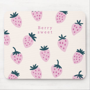 Strawberries pink mouse pad