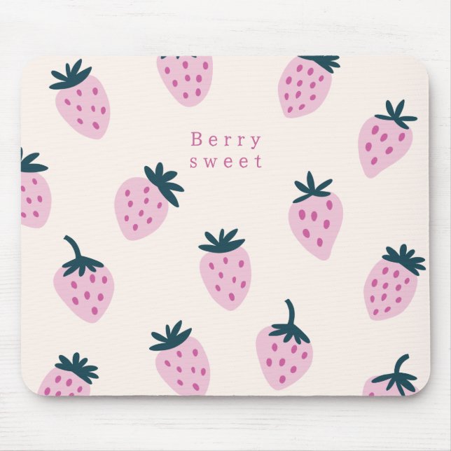 Strawberries pink  mouse pad (Front)