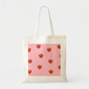 Strawberries Pink Tote Bag